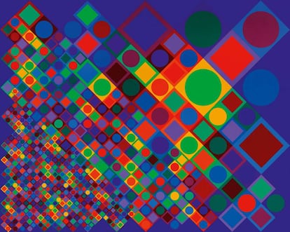 'Marsan-2' (1964-1974), obra de Victor Vasarely expuesta en el Museo Thyssen (Madrid).