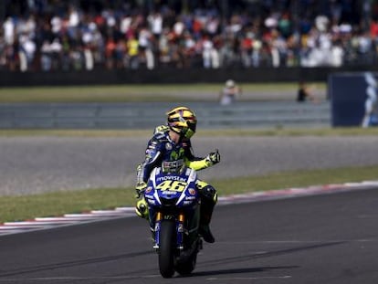 Rossi celebra el seu triomf a l'Argentina.