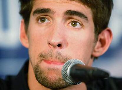 El nadador Michael Phelps, durante una rueda de prensa.