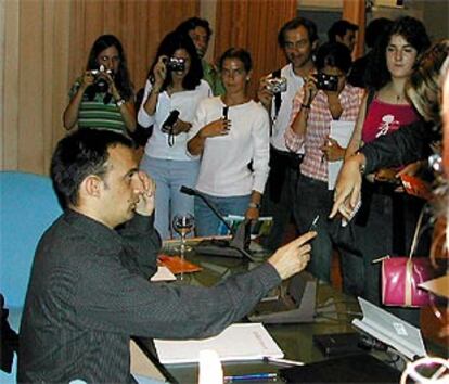 El director Alejandro Amenábar, en la Universidad Menéndez Pelayo, de Santander.