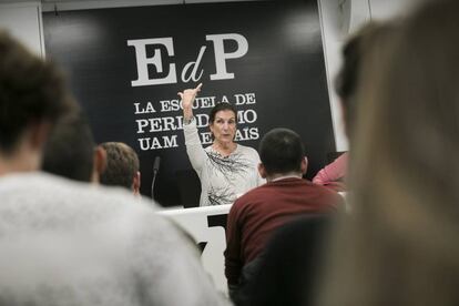 Alma Guillermoprieto, premio Princesa de Asturias de Comunicación y Humanidades, en una clase magistral en la Escuela de Periodismo
UAM-EL PAÍS.