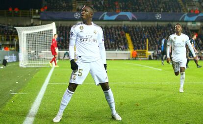 Vinicius celebra su gol ante el Brujas.