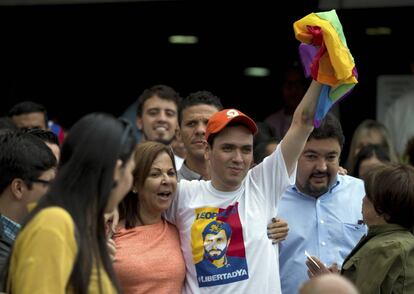 El diputado Rosmit Mantilla, tras su liberación el viernes.