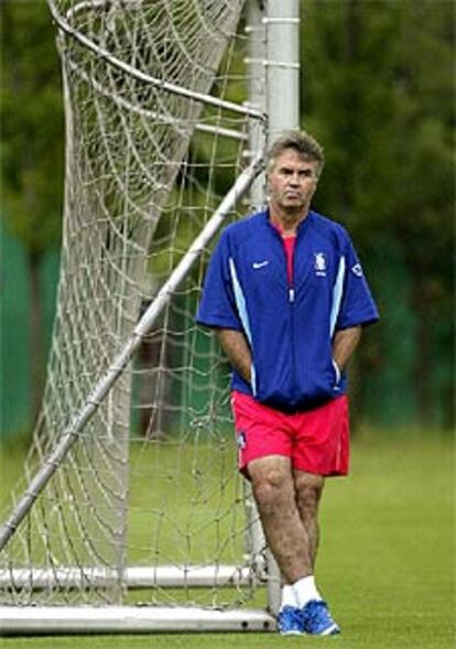 Hiddink, durante un entrenamiento de Corea el pasado Mundial.