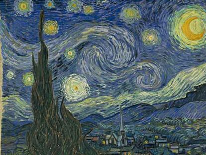 <i>La noche estrellada,</i> de Van Gogh, pintado durante un episodio de manía del pintor.