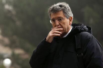 Emilio Monteagudo, a su llegada a los juzgados de la Audiencia Provincial para declarar en el juicio del Madrid Arena.