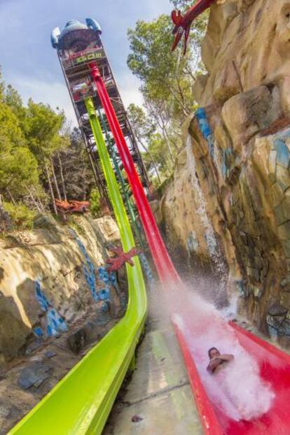 Uno de los toboganes de Aqualandia, en Benidorm.