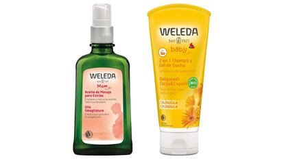 Kit de aceite de masajes para estrías y champú de caléndula