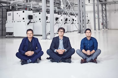 De izquierda a derecha, los fundadores de Diamond Foundry: Martin Roscheisen, Jeremy Scholz y Kyle Gazay. 