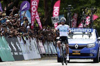 Sergio Henao, en el momento de ganar en Medell&iacute;n el campeonato colombiano.