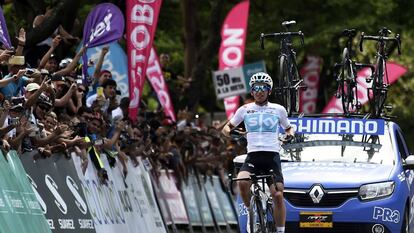 Sergio Henao, en el momento de ganar en Medellín el campeonato colombiano.