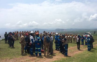Miembros del operativo de búsqueda de Nathaly Salazar en Perú.