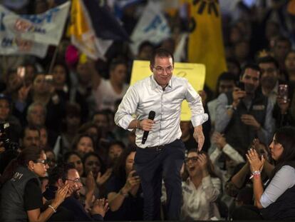 Ricardo Anaya, en un mitin en Ciudad de México.