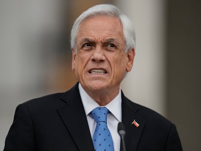 El presidente de Chile, Sebastián Piñera, ofrece una rueda de prensa el pasado lunes en La Moneda.