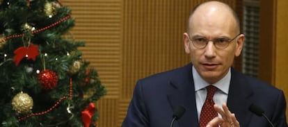 Enrico Letta, durante su mensaje de Año Nuevo.