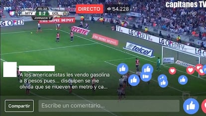 Un partit de la lliga mexicana, amb més de 54.000 espectadors connectats en aquell moment.