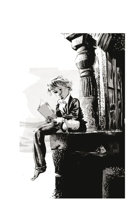 En 'El libro del cementerio', Gaiman homenajeó a Kipling. Solo que su Mogwli no se cria en la selva, sino entre lápidas y con fantasmas como mentores. Las ilustraciones que lo acompañan, de su colega de siempre, Dave McKean.