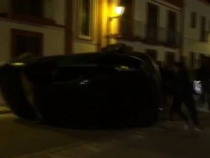 Tras una discusión de tráfico en la que tres varones de nacionalidad rumana agredieron a otro vecino de Pedrera se produjeron concentraciones de protesta que acabaron con desórdenes públicos