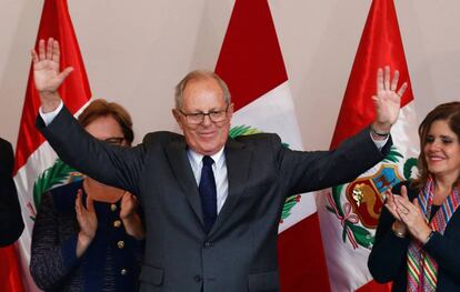 Pedro Pablo Kuczynski gives a speech on Thursday.