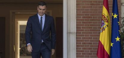 El presidente del Gobierno, Pedro S&aacute;nchez, en el Palacio de la Moncloa. 