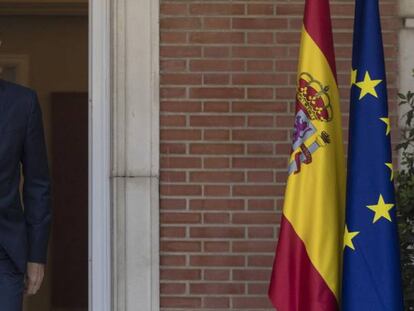 El presidente del Gobierno, Pedro S&aacute;nchez, en el Palacio de la Moncloa. 