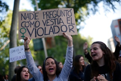 Manifestación contra la sentencia de La Manada en Madrid.