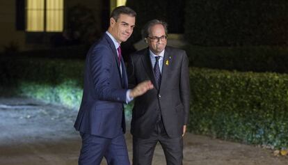 Pedro Sánchez y Quim Torra, en diciembre. 