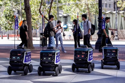 Robots de Amazon en las calles de San Francisco en una imagen del 20 de agosto de 2024. 