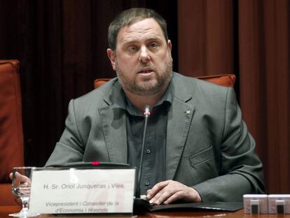 Junqueras a la Comissi&oacute; d&#039;Economia al Parlament. 