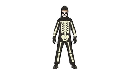 Disfraz para Halloween de esqueleto, con un diseño de mono muy fácil de poner para niños y niñas.