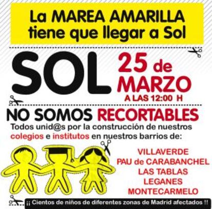 Cartel de la manifestación en Sol.