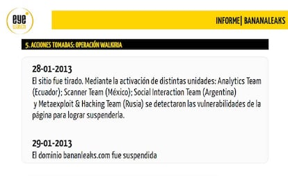 Extracto del informe de la llamada Operación Walkiria.