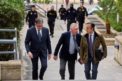 Carlo Ancelotti a su llegada a la Audiencia Provincial de Madrid este miércoles.