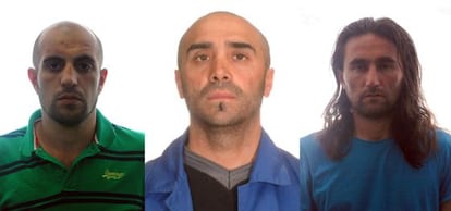 The three suspected members of Al-Qaeda arrested by Spanish police.