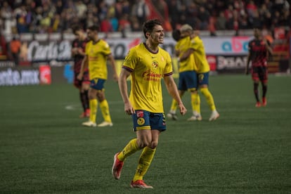 Israel Reyes del equipo del América, en Tijuana, Baja California, el 21 de noviembre de 2024.