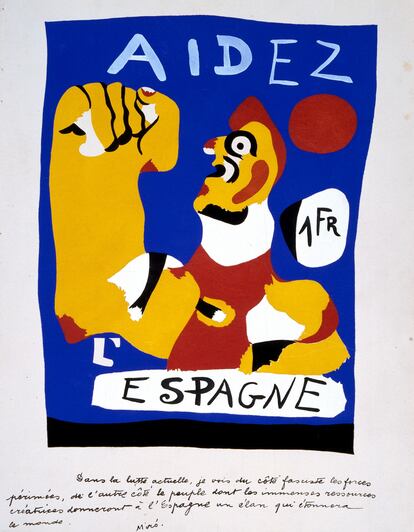 'Aidez l'Espagne', 1937, de Joan Miró, que se podrá ver en la exposición de ADLAN.