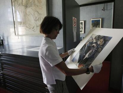 Sala del castillo Sforzesco donde se guarda la colecci&oacute;n de Simone Peterzano, en la que dos historiadores aseguraron haber hallado 100 &#039;caravaggios&#039;.