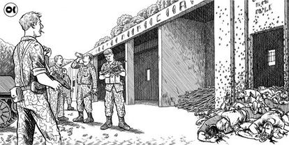 Ilustración de 'Srebrenica', del periodista y dibujante Joe Sacco.
