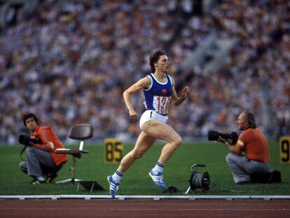 Marita Koch, en los 400m de los Juegos de Mosc&uacute; 1980.