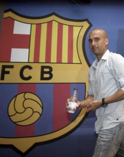 Guardiola, hoy tras la rueda de prensa.