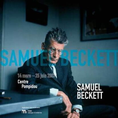 Cartel de la exposición de Samuel Beckett en el Centro Pompidou de París.
