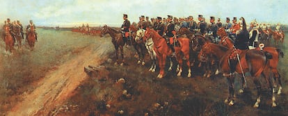 <i>Desfile en el campo ante su majestad Alfonso XIII, </i>de José Cusachs.