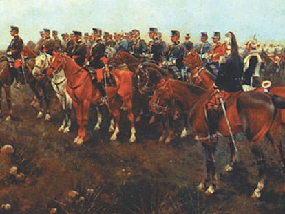 <i>Desfile en el campo ante su majestad Alfonso XIII, </i>de José Cusachs.