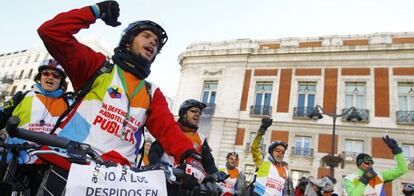 Concentración de los trabajadores de Telemadrid en Sol.