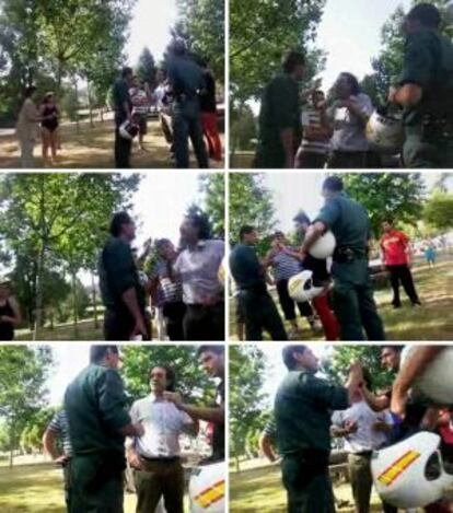 Imágenes del altercado de hace un año de los Alén con la pareja de la Guardia Civil.