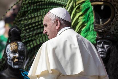 El papa Francisco, esta semana junto a un grupo de Quintana Roo (México) en Roma.