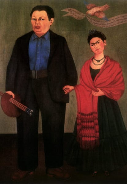 <i>Frida Kahlo y Diego Rivera</i> (1931), óleo de la colección Albert Bender.