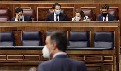 El presidente del Gobierno, Pedro Sánchez, intervenía en la sesión de control al Gobierno del 16 de junio.