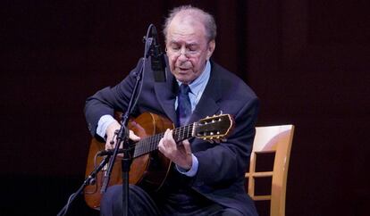 João Gilberto num show em Nova York em 2008.