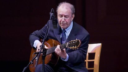 João Gilberto num show em Nova York em 2008.